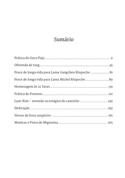 Sumário
Prática do Guru Puja ................................................................ 9
Oferenda do tsog.............