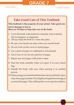 Unit One
Physical Characteristics of the Earth
GRADE 7  
GRADE 7  
2
Social Studies 
Student Textbook
GRADE 7  
 
Take Good C