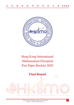 Math Hkimo HKIMO Final Round 2020 Past Papers | PDF | Area | Numbers