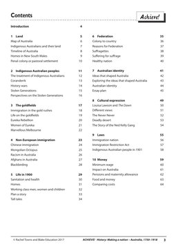 Achieve!
ACHIEVE!   History: Making a nation – Australia, 1750–1918
3
© Rachel Towns and Blake Education 2017
Contents
Introd