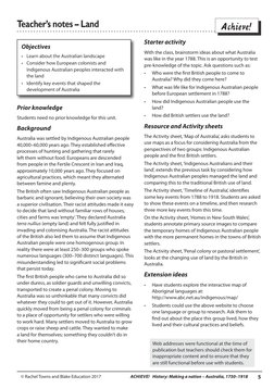 Achieve!
ACHIEVE!   History: Making a nation – Australia, 1750–1918
5
© Rachel Towns and Blake Education 2017
Teacher’s notes