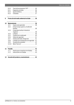 3
SUPRAECO W - 6 720 821 152 (2020/05)
Índice de contenidos
8.10
Tipo de funcionamiento "OFF" . . . . . . . . . . 36
8.11
Dia
