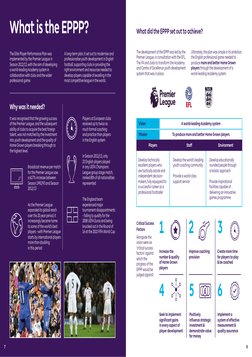8
What is the EPPP?
The Elite Player Performance Plan was
implemented by the Premier League in
Season 2012/13, with the aim