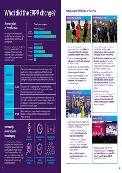 10
9
A new system
of classification
Central to the implementation of
the EPPP was the development of a
new classification
