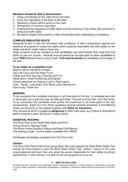 ©    2009 The Pony Club
All rights reserved.  No parts of this publication may be reproduced, stored in a retrieval system, o