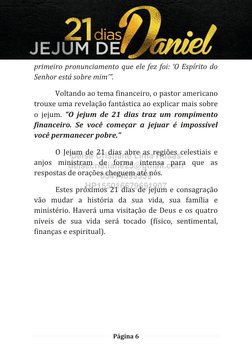 Página 6 
 
 
 
primeiro pronunciamento que ele fez foi: ‘O Espírito do 
Senhor está sobre mim’”. 
Voltando ao tema finan