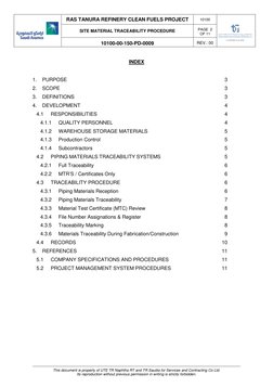 Site Material Traceability Procedure | PDF | Pipe (Fluid Conveyance ...