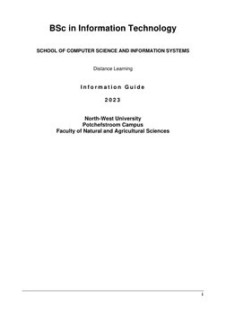 NWU BSc Information Technology Guide 2023 | PDF | Computer Programming ...
