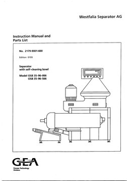 Westfalia Separator OSB 35-96 Manual | PDF | Pump | Gear