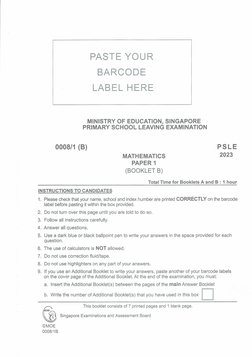 Psle 2023 Paper 1 | PDF