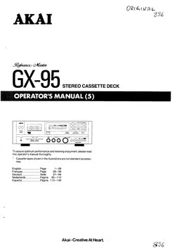 Akai GX 95 Owners Manual | PDF