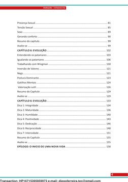 6
Sedução Intensiva
Presença Sexual.........................................................................................