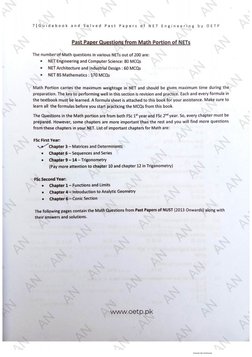 OETP NUST Engineering Book Overview | PDF