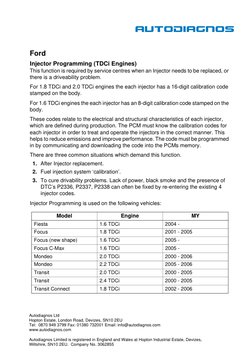 Ford Injector Programming Guide | PDF | Fuel Injection | Rotating Machines