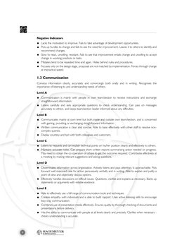 6
Negative Indicators
Lacks the motivation to improve. Fails to take advantage of development opportunities.
Puts up hurdles