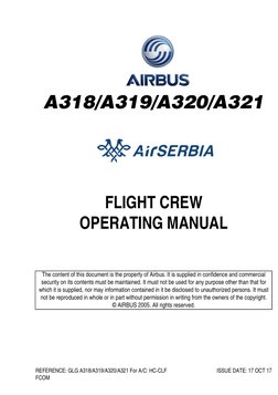 REFERENCE: GLG A318/A319/A320/A321 For A/C: HC-CLF
FCOM
ISSUE DATE: 17 OCT 17
A318/A319/A320/A321
FLIGHT CREW
OPERATING MANUA