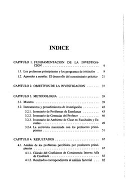 INDICE 
CAPITULO 1. FUNDAMENTACION DE LA INVESTIGA- 
CION . . . . . . . . . . . . . . . . . . . . . . . . . . . . . . . .  9