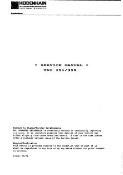 Heidenhain TNC 351 - 355 Service Manual | PDF | Mains Electricity