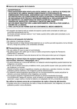 VQT1T34 (SPA)
4
∫Acerca del cargador de la batería
• El cargador de batería está en estado de espera cuando esté conectado el