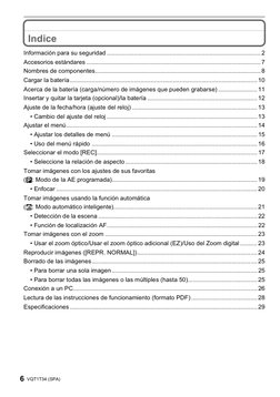 VQT1T34 (SPA)
6
Indice
Información para su seguridad ........................................................................