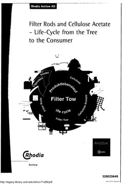 Filter Rods and Cellulose Acetate
- Life-Cycle from the Tree
to the Consumer
RHODI A
Chodia
Ace tow
325023649
BATCO US POJ V