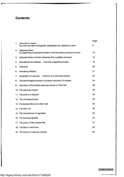 IF
Contents
page
1 .
Cellulose in plants -
the most abundant biologically replaceable raw material on earth
6
2.
Cellulose fi
