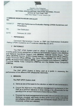 PNP Unit Performance Evaluation Rating (UPER) CMC | PDF