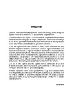Introducción
Este texto tiene como finalidad proporcionar información teórica y práctica de algunos 
aspectos básicos de la e