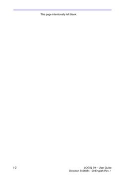i-2
LOGIQ E9 – User Guide
Direction 5454884-100 English Rev. 1
This page intentionally left blank.
