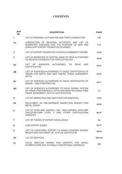 CONTENTS 
 
APP  
No. 
DESCRIPTION 
PAGE 
1 
LIST OF REGIONAL AUTHORITIES AND THEIR JURISDICTION 
1-6 
1A 
JURISDICTION OF RE