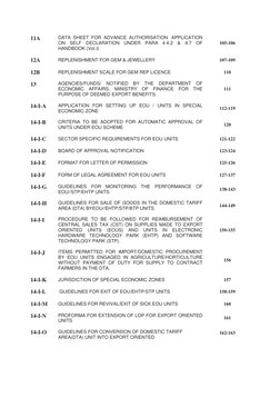 11A 
DATA SHEET FOR ADVANCE AUTHORISATION  APPLICATION 
ON SELF DECLARATION UNDER PARA 4.4.2 & 4.7 OF 
HANDBOOK (Vol.I) 
105-