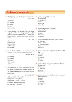 Verificando el aprendizaje
1.	 El archipiélago de las islas Galápagos pertenecen a:  
UNFV 2003
a)	Ecuador
b)	Colombia
c)	Pan