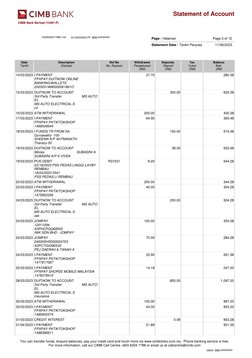 CIMB Bank Account Statement Summary | PDF | Banks | Credit Card