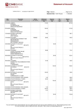CIMB Bank Account Statement Summary | PDF | Banks | Credit Card