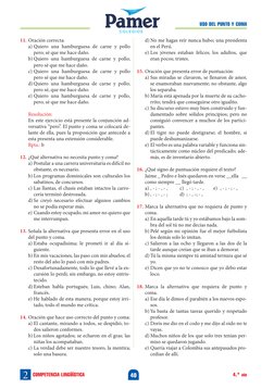 USO DEL PUNTO Y COMA
4.° año
40
COMPETENCIA LINGÜÍSTICA
2
11.	Oración correcta:
a)	Quiero una hamburguesa de carne y pollo 
p