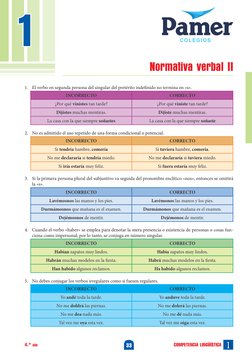 1
33
1
4.° año
COMPETENCIA LINGÜÍSTICA
Normativa verbal II
1.	 El verbo en segunda persona del singular del pretérito indefin