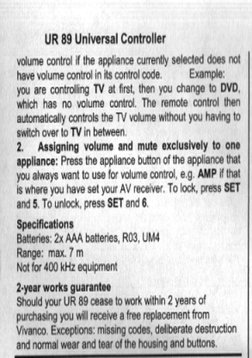 Coduri Vivanco UR 89 | PDF | Remote Control | Consumer Goods