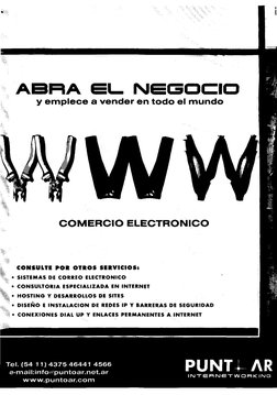 ABRA EL NEGCID
y empiece a vender en todo el mundo
a
A
COMERCIO ELECTRONICO
CONSULTE POR, OTROS SERVICIOS:
• SISTEMAS DE CORR