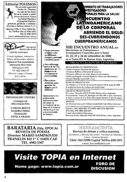 Editorial POLEMOS
De reciente aparición
Vertex 35- Dossier:
•
la casa de los locos
No se lo cuente a nadie
Helena Basserman V