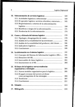 8 
Logística Empresarial 
12.  Subcontratación de servicios logísticos 
. 
163  
12.1. Actividades logísticas a subcontratar
