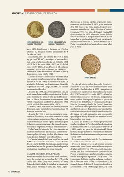 moneda ❙ Casa Nacional de Moneda
les en 1856, los últimos ½ Escudos en 1856, los
últimos 1 y 2 Escudos en 1855 y los últimos