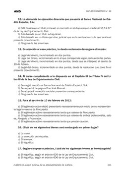 SUPUESTO PRÁCTICO N.º 18
CUERPO DE AUXILIO JUDICIAL DE LA ADMINISTRACIÓN DE JUSTICIA
205
12. La demanda de ejecución dinerari