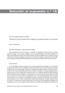 CUERPO DE AUXILIO JUDICIAL DE LA ADMINISTRACIÓN DE JUSTICIA
209
Solución al supuesto n.º 18
1. a) El Juzgado Decano de Lebrij