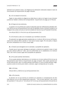 SUPUESTO PRÁCTICO N.º 18
210
CUERPO DE AUXILIO JUDICIAL DE LA ADMINISTRACIÓN DE JUSTICIA
admisión de la petición inicial, una