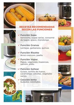 RECETAS RECOMENDADAS
SEGÚN LAS FUNCIONES
Sudados, estofados.
Función Sopa
Sancocho, sopas varias, consomé 
de bagre, ajiaco,