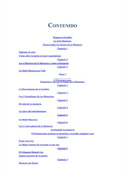  
CCONTENIDO
ONTENIDO
 
Pr 
Pr epara tu Cerebro
epara tu Cerebro
La A
La Anti-Mem
nti-Memoria.
oria.
R 
R emoviendo los límit
