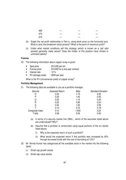 67
€65
—
—
—
€70
—
—
—
€75
—
—
—
(b)
Graph the net profit relationship in Part a, using stock price on the horizontal axis.
W