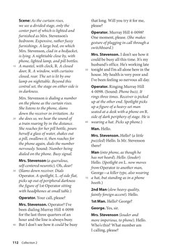 10
20
30
40
Scene: As the curtain rises, 
we see a divided stage, only the 
center part of which is lighted and 
furnished as