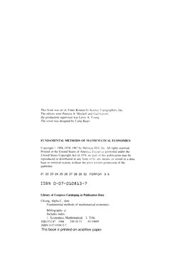 A C Chiang Fundamental Methods of Mathematical Economics PDF | PDF