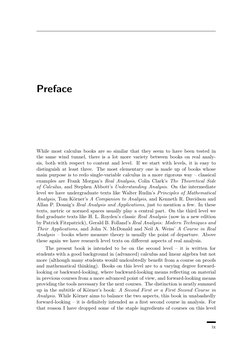 Preface
While most calculus books are so similar that they seem to have been tested in
the same wind tunnel, there is a lot m